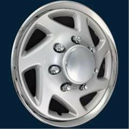 LASTPLAY 15 in. Universal Wheel Cover - Silver with Chrome Ring LA3024709